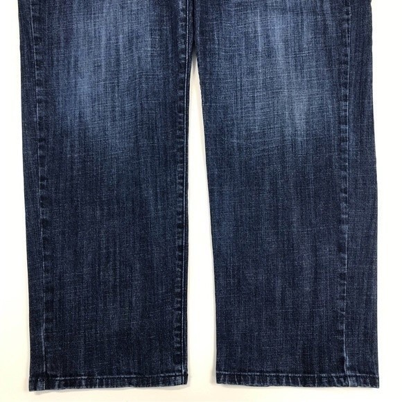 Lucky Brand 221 Original Straight Men's Dark Blue Wash Denim Jeans Distressed 38 - Picture 5 of 13